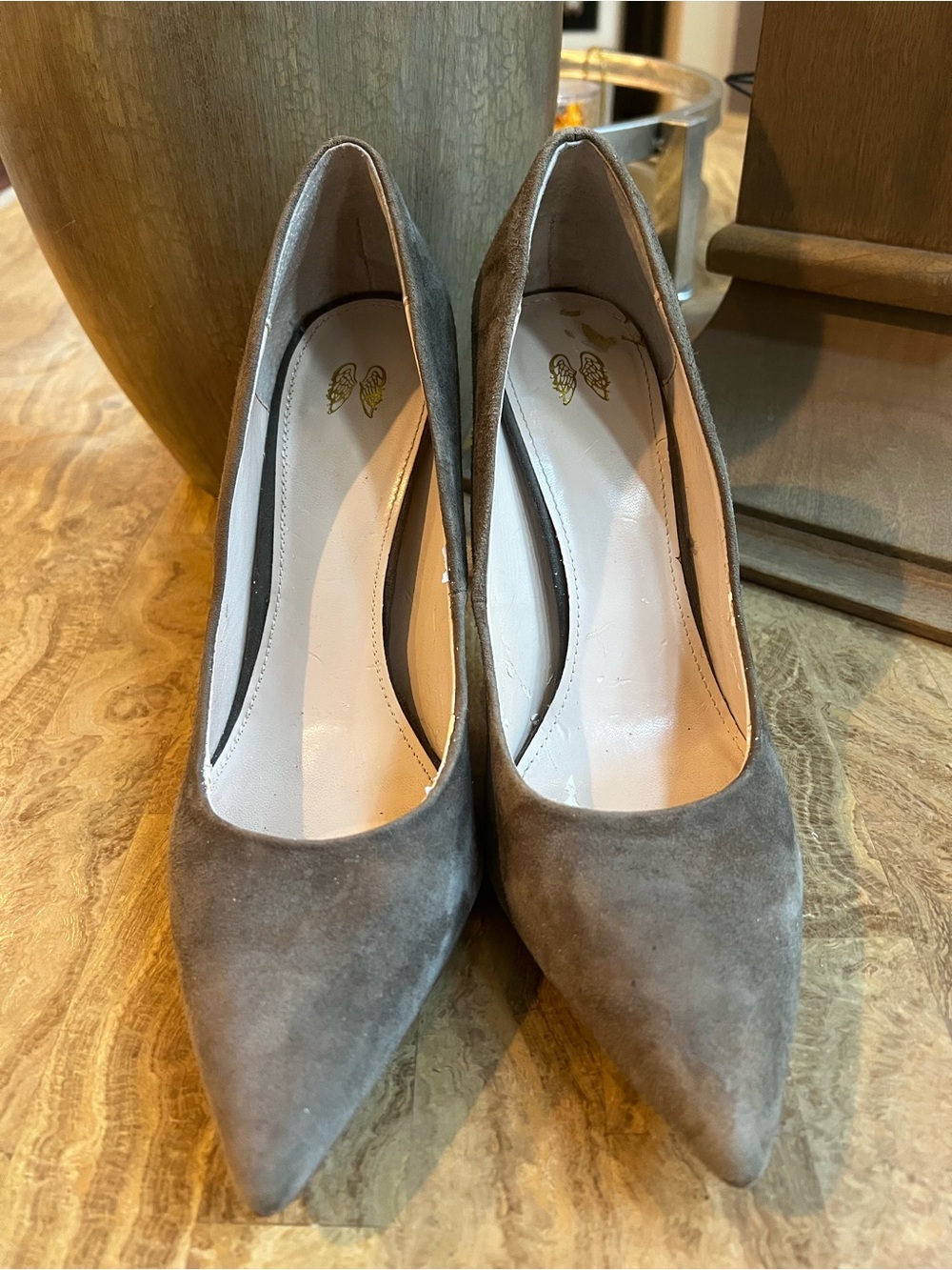 Victoria Secret Women's Pointed Toe Suede Pumps - Gray/Taupe